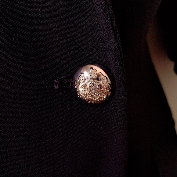 ⛔SOLD⛔ Vintage Ralph Lauren Black Wool Silver Crest Bullion Blazer 4 - Picture 5 of 6